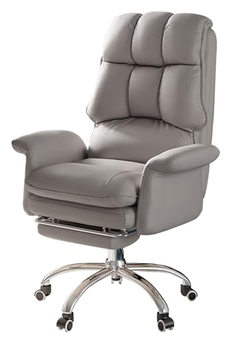 YRYRYW Silla Silla de Oficina Ejecutiva de Cuero de PU - Silla de Escritorio para computadora con Respaldo Alto con otomana, Silla giratoria con Ruedas para Estudio de Trabajo para Adultos Household