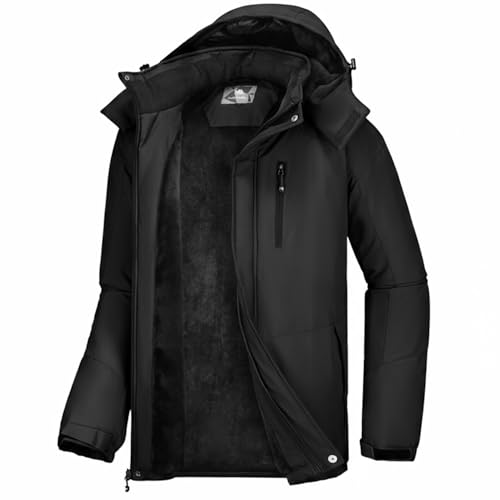 CAMELSPORTS Men's Ski Jacket Water Repellent — Winter Snow Mountain Coat Hooded Fleece Lined Outdoor Warm Raincoat