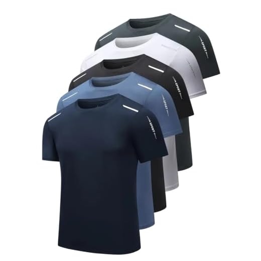 Camisetas esportivas masculinas de seda gelada de secagem rápida, atlética, de manga curta, absorção de umidade para corrida, treinamento (1 peça), Azul escuro, M