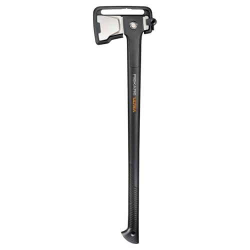 Fiskars Ultra Spaltaxt U32, Leistungsstarke Axt zum Spalten großer Holzstämme, ToughCoat-Beschichtung, Optimierte Balance, Karbonstahl-Klinge/FiberComp-Stiel, 81,5 cm, Schwarz, 1086011