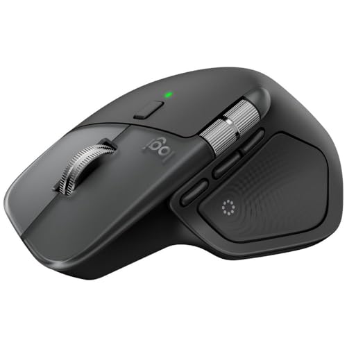 Image of Logitech MX Master 4 for Mac, Ergonomic Bluetooth Mouse with Advanced Performance Haptic Feedback, Ultra-Fast Scrolling, USB-C Charging, MacOS, iPadOS, Windows - Space Black