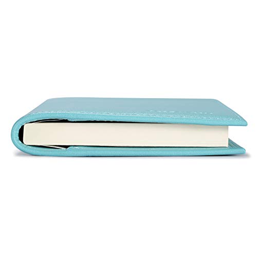 Image of HISCOW Slim Leather Checkbook Cover for Personal Checks, Premium Teal, One Size | Full grain cowhide, transaction register & check book pockets, removable duplicate divider, durable stitching, gifts for men