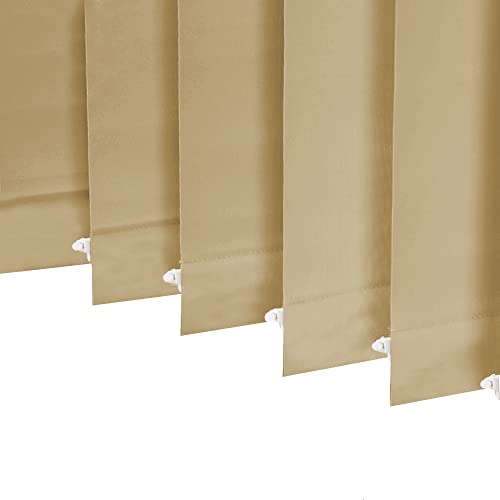 100% Blackout Vertical Window Shades, 3.5inch Slat Fabric Thermal Insulated Energy Saving UV Protection Decoration Vertical Window Blinds