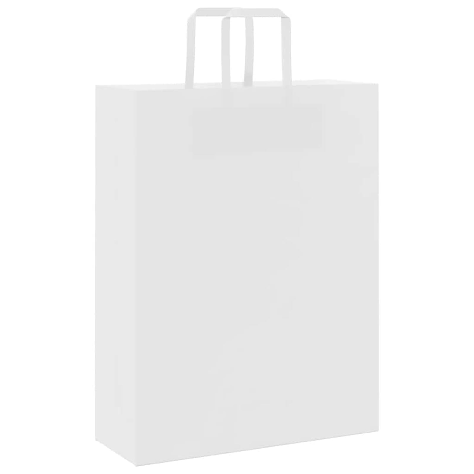 Fecpoo Papierowe torebki 250 szt. – białe torebki papierowe z papierowymi uchwytami linowymi, 32 x 12 x 42 cm, nośność 8 kg, idealne na prezenty, zakupy, wynos i imprezę