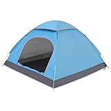 Magshion 79' 1-2 Person Dome Tent with Skylight & Rainfly, Ultralight Backpacking Tent for Camping, Hiking, Festivals & Outdoor Adventures, Waterproof Camping Equipment with for Lawn Garden Park, Blue