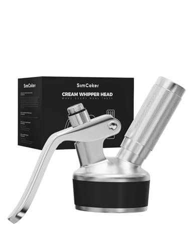 SimCoker Whipped Cream Dispenser Head Replacement and Charger Holder,Cream Whipper Parts,Stainless Steel
