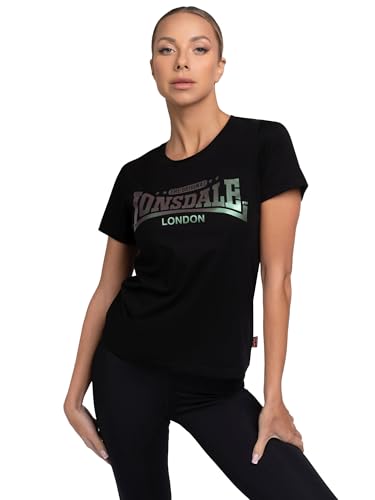 T-shirt Lonsdale London femme HARRAY haut manches courtes noir regular