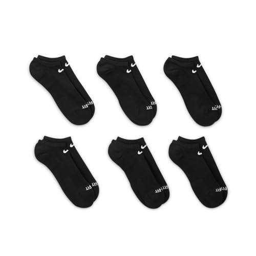 Nike Women's Everyday Plus Cushioned Training No-Show Socks (6 Pairs), Black | White, X-Large4