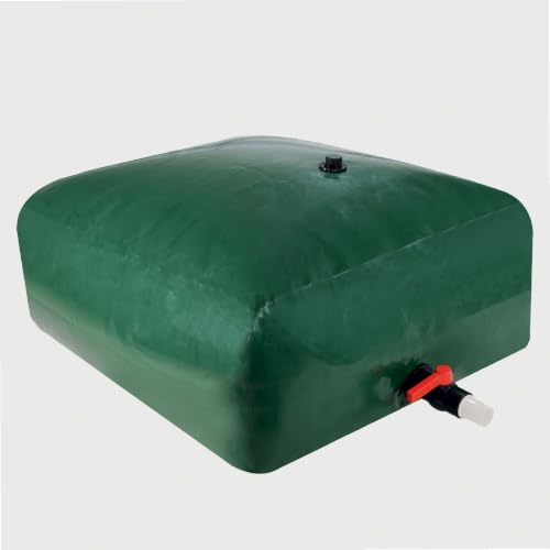 WERKA PRO - Cuve Citerne Souple 3000 litres en PVC 0,7mm, Résistante Aux Intempéries, avec Vanne 1/4 de Tour 1,5'' et Entrée d'eau 1'' - Couleur Vert...