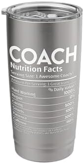 Coach Nutrition Facts Funny Coach Sports Coach Stainless Steel In...