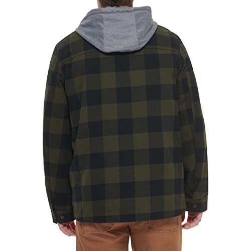 Image of Levi's mens Plaid Sherpa Lined Hooded Shirt Jacket (Regular & Big & Tall Sizes)