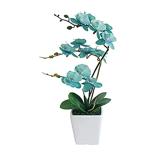 Phalaenopsis artificiel avec vase en porcelaine blanche de 15 pouces
