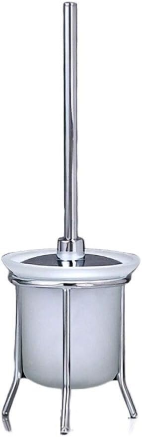 Brosse de toilette et support chic en verre dépoli et acier inoxydable pour WC
