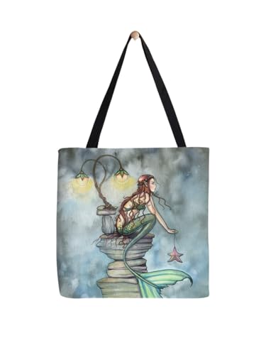 Sac fourre-tout sirène fantastique grand cabas en tissu Molly Harrison