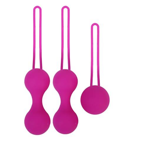 Heyokoy Boules de Geisha pour l'entraînement du plancher pelvien et des zones intimes, renforçant les muscles vaginaux pour les femmes en post-partum ou incontinentes, lot de 3 (Violet)