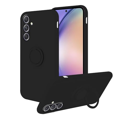 Coque Samsung Galaxy A15 5G silicone noir avec bague magnétique