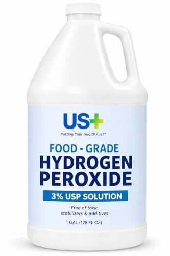 US+ Food Grade 3% Hydrogen Peroxide - Versatile All-Natural Cleaner - Made in USA - 1 Gallon (128 Fl...