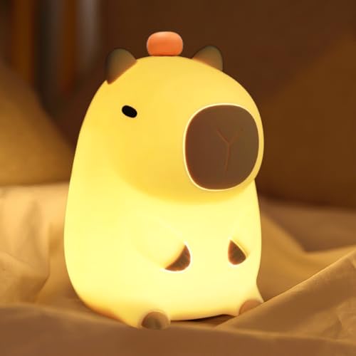 LIAVOP Luz Nocturna Infantil de Carpincho, Capybara Lámpara de Control Táctil para...