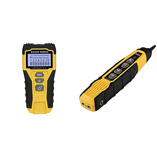 Klein Tools VDV526-200 Cable Tester, LAN Scout Jr. 2 Ethernet Cable Tester & VDV500-123 Cable Tracer Probe-Pro Tracing Probe with Replaceable Non-Metallic