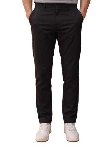 Image of Louis Philippe Men's Slim Fit Slant Pocket Made of Stretch Fabric Solid Casual Trouser