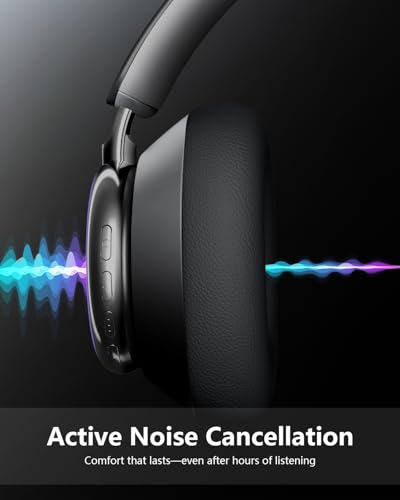 Image of Wentronic Y03 Bluetooth Headphones Wireless Active Noise Cancelling Over Ear Headphones 48 Hours Playtime High Sound Quality 6 EQ Music Mode Headphones with Soft Ear Cushion - Grey