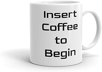 Insert coffee to begin double sided mug quote sarcastic humorous funny creative unique gift given nerd geek videogame arcade image 5