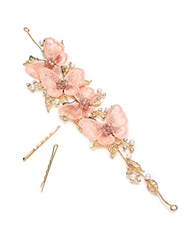 Image of YouBella Fashion Jewellery Butterfly Shape Hair Chain Hair Accessories for Girls and Women