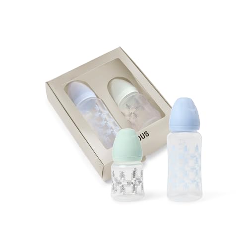 TOUS - Pack 2 biberones bebé 0/6m (Verde/Azul)