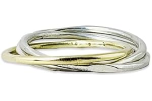 Silver Rolling Ring, 925 Silver Ring, Triple Band Fidget Spinner Ring