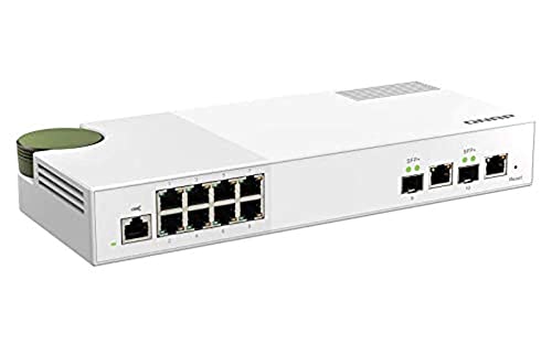 Image of QNAP QSW-M2108-2C, Management Switch, 8 port 2.5Gbps, 2 port 10Gbps SFP+ / NBASE-T Combo. Easy management with web browser.