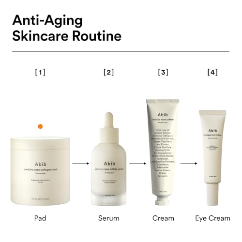 Image of Abib Jericho Rose Non-animal Collagen Pad Firming Touch 60pads 8.45 fl.oz. | Korean Anti-aging Toner Pads for Face with Niacinamide, Peptides, Cleansing, Skin Care