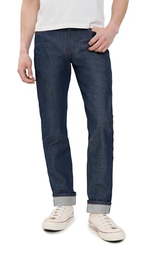 Naked & Famous Denim Men's Weirdguy Tapered Fit Jean in Natural Indigo Selvedge