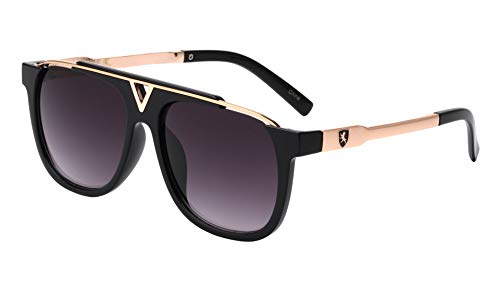 Khan Spoiler - Art Deco V Shape Frontal Plastic Cut Bridge Modern Aviator Sunglasses