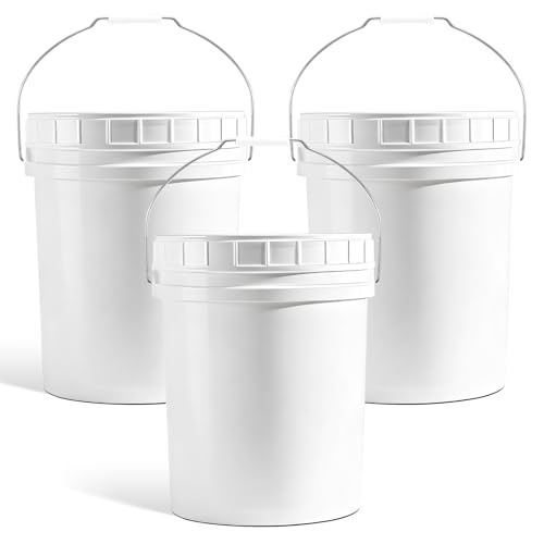 DEMORA 5 Gallon Bucket with Screw Lid 3-Pack