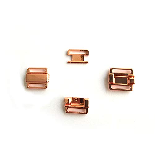 20Pcs/Lot 12Mm Craft Rose Gold Metal Rectangle Tape Closure Hook & Clasp Waist Extenders Sewing On Clothes Bra Clip Hooks #TOP4