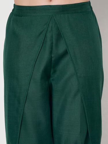 Image of 9rasa Women's Cotton Solid Harem Dhoti Pants for Casual FusionWear Workwear