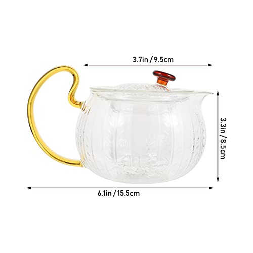 Luxshiny Hervidor de Té de Cristal 1Pc Tetera de Vidrio con La Tetera del Hogar del Filtro para El Té de Hoja Suelto… - Imagen 4