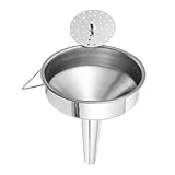 WEKADRIN Embudo de Acero Inoxidable Multiusos con Filtro Reutilizable y Portátil para Vino y Cocina Accesorio Doméstico Compacto y Resistente
