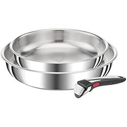 Set Sartenes Acero Inoxidable Tefal Set 3P ING6 SS UNCOAT Preference FR 223_Stack.P&P STAINLS ST, Inoxidable, Revestimiento de Acero