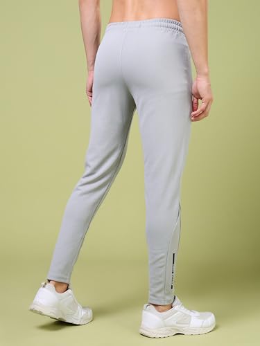 Image of TECHNOSPORT Men's Slim Fit Track Pants with Zip Pockets, ELASTO Plus Quick Dry Stretchable Lightweight Lower for Gym Running Yoga and Sports