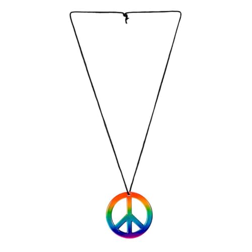 W WIDMANN MILANO Party Fashion 75701 - Hippiekette, Peace, Regenbogen, Kostüm, Accessoire, Karneval, Mottoparty