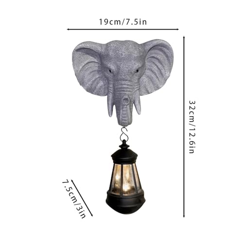 Statues d'éclairage d'extérieur éléphant et décors lumineux de paysage