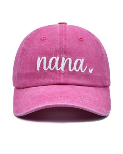 Kaumwipy Nana Hats for Women Nana Gifts for Mothers Day Adjustable Embroidered Washed Denim Grandma Baseball Cap from Grandkids