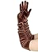 Elerevyo Women's Velvet Elbow Length Full Finger Evening Glove for Elegant Formal One Size Brown