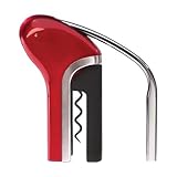 Houdini Vertical Corkscrew with Foil Cutter and Extra Spiral (Metallic Red)