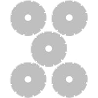 Bestgle 5 Stück Rollschneider Ersatzklingen, 28mm Rollmesser Rundklingen, Perforierte Rollklingen für gepunktete Linie Schneiden, Rollschneiderklingen mit Aufbewahrungskoffer für Quilten, Papier, Stof