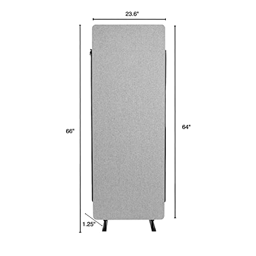 Stand Up Desk Store Refocus Freestanding Noise Reducing Acoustic Room Wall Divider Office Partition (Cool Grey, 23.6" X 66", Zippered Extension Panel) #TOP2