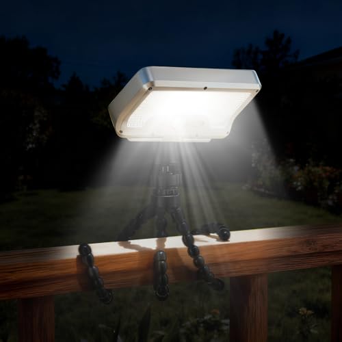 Lampe solaire d'extérieur à détection de mouvement et trépied flexible pour jardin