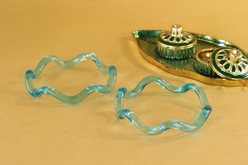 Image of NMII Stylish Glass Kada Set With Simple Cutting Pattern Glossy Finished For Women & Girls | Kada For Gift, Wedding & Everyone