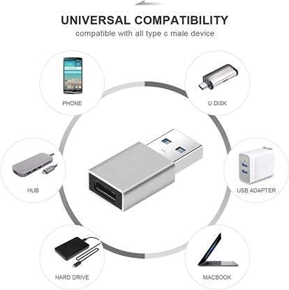 Image of USB to Type c Adapter Type c Female to USB 3.0 Type A Male Connector Supports Ultra-Fast Charging and high-Speed Data Transmission with OTG Transfer Function) - Pack of - 1